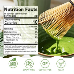 ECO-TASTE matcha latte en vaso demostrando cremosidad y sabor