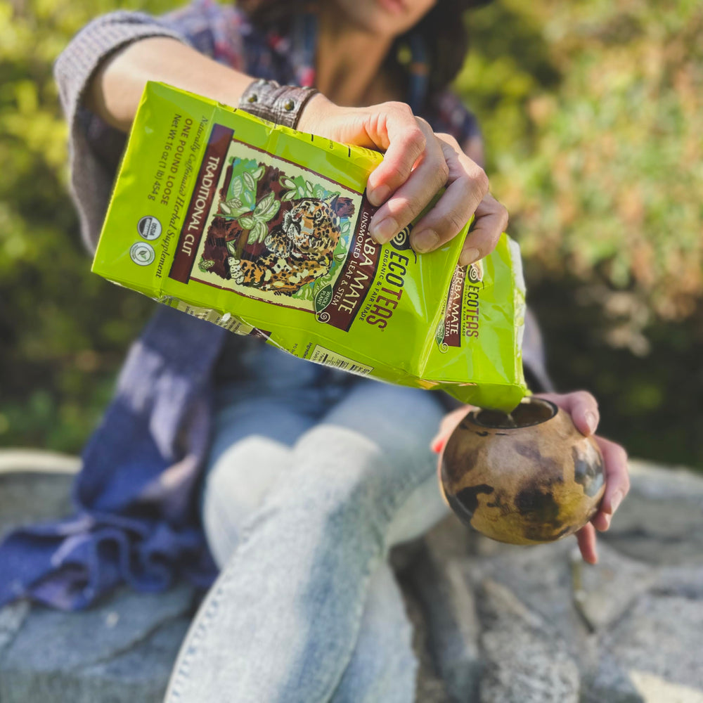 ECOTEAS etiqueta con certificaciones USDA Organic y Non-GMO clara