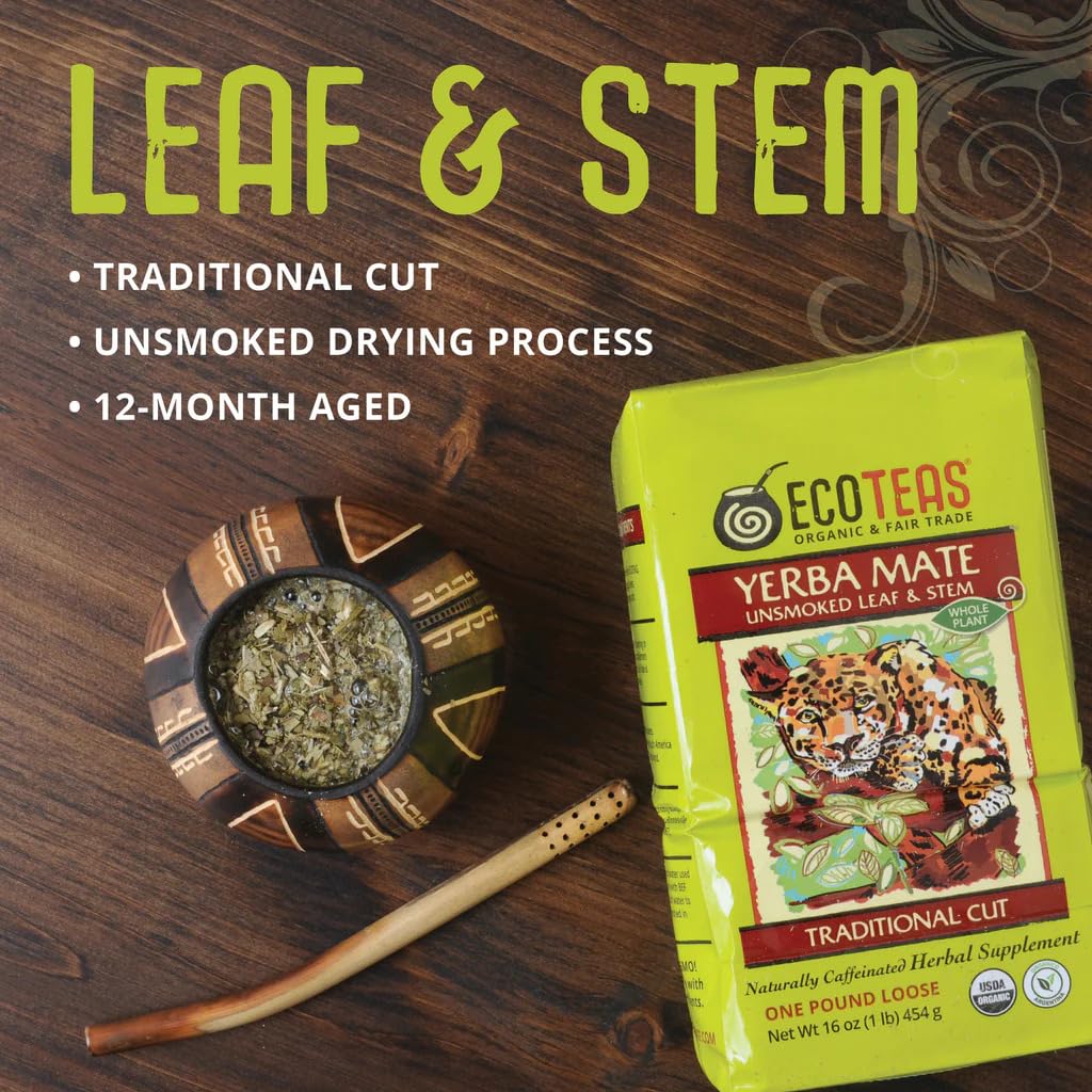 ECOTEAS cucharada de yerba mostrando porción para ajustar intensidad