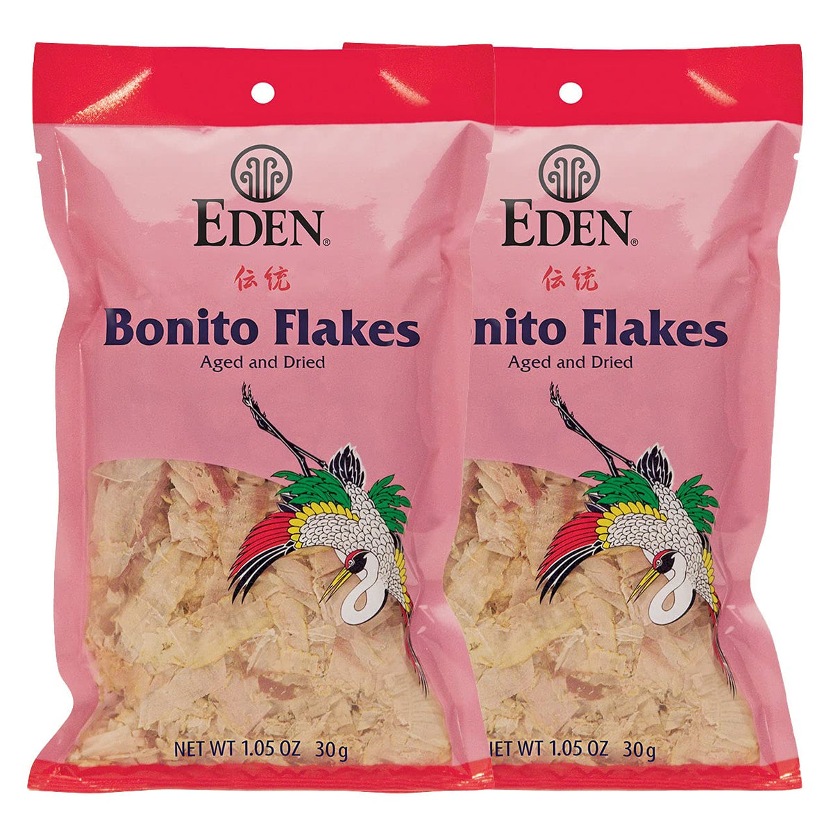 Eden Bonito Flakes frente del empaque mostrando producto y beneficio de autenticidad