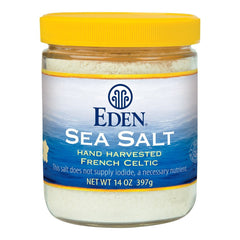 Eden Foods sal marina celta fina textura cercana granulado fino para disolución rápida