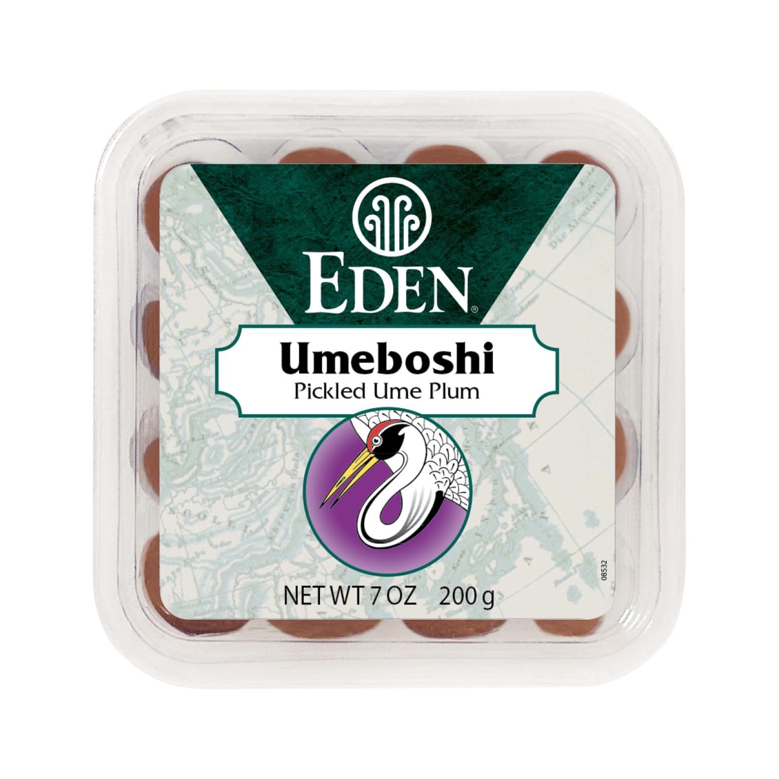 CREATION AND MAINTENANCE OF PURITY IN FOOD frasco frontal de Eden Umeboshi, presentación clara