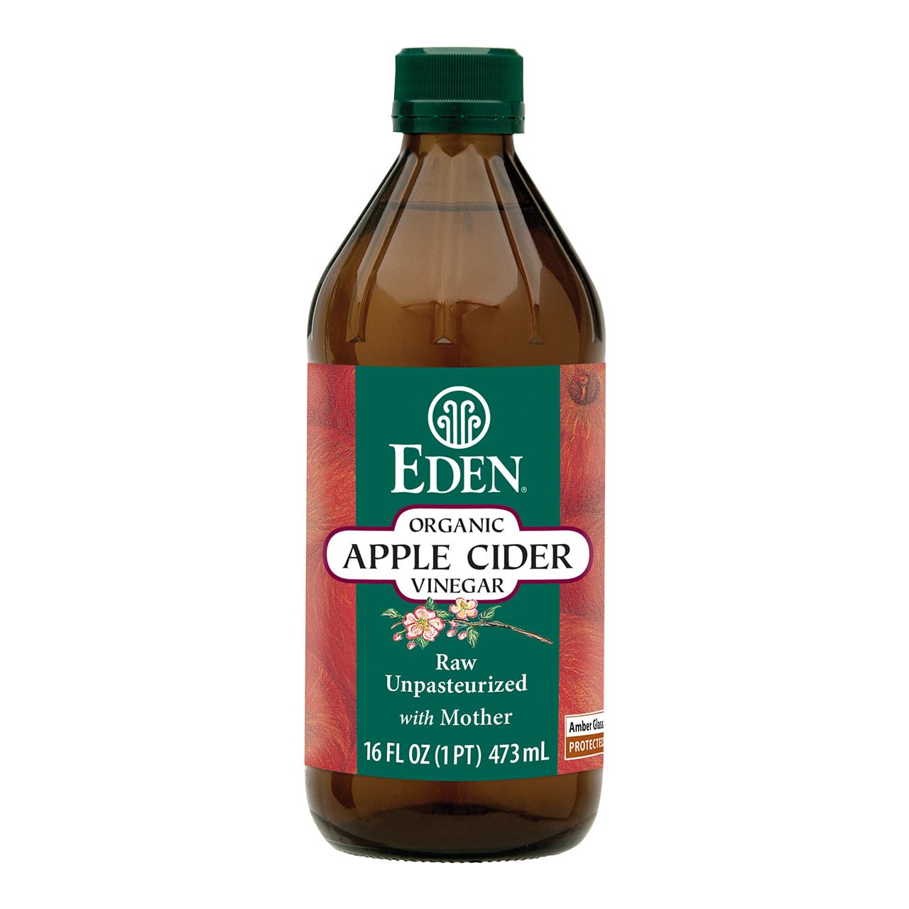 CREATION AND MAINTENANCE OF PURITY IN FOOD botella frontal 16 oz mostrando etiqueta y vidrio ámbar