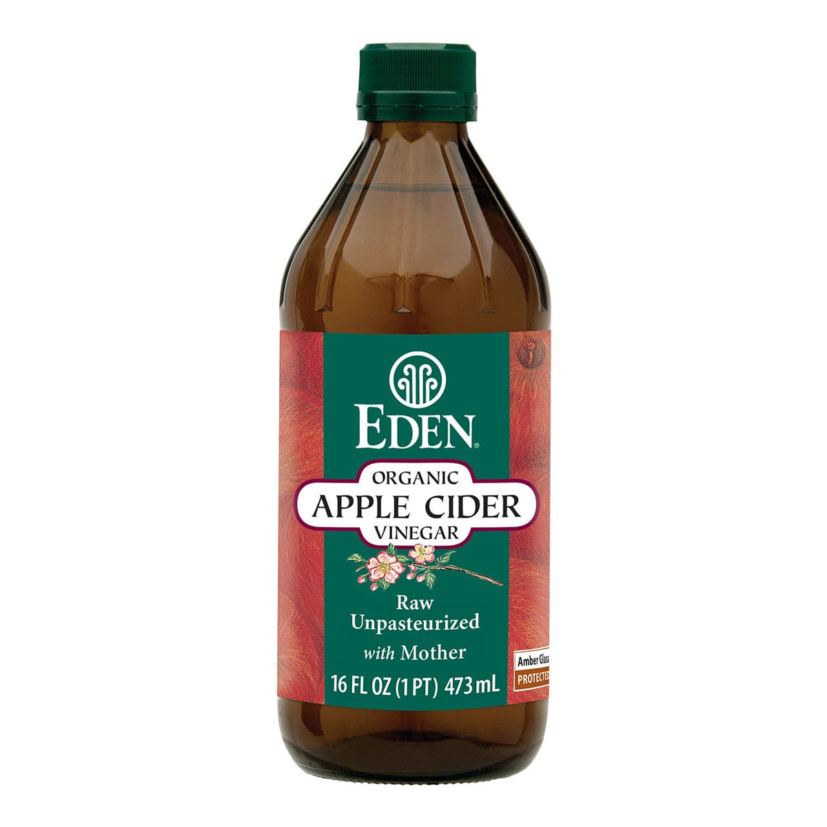 CREATION AND MAINTENANCE OF PURITY IN FOOD botella frontal 16 oz mostrando etiqueta y vidrio ámbar