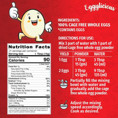 Eggylicious primer plano de polvo con textura homogénea y fácil mezcla