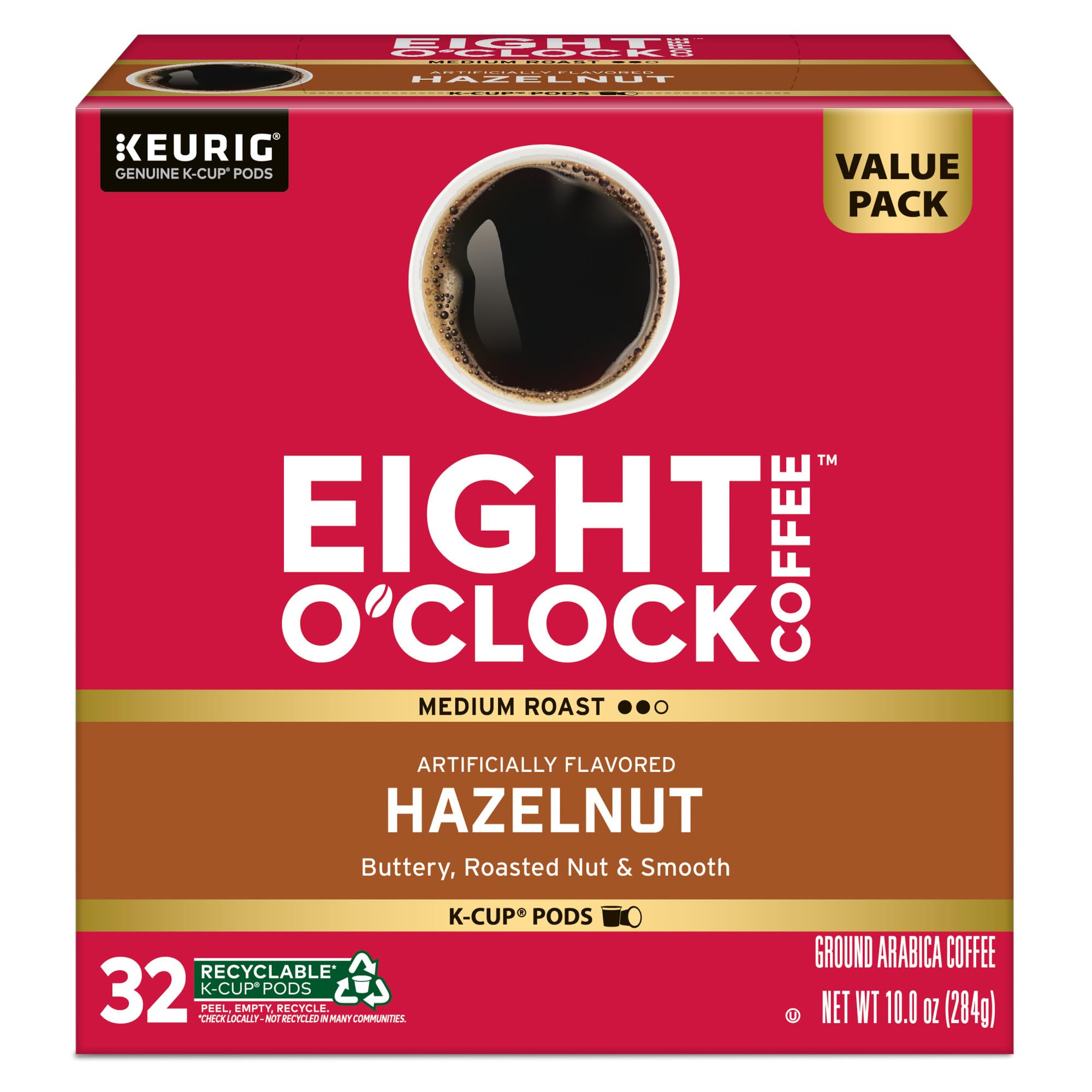 Eight O'Clock Coffee caja abierta con cápsulas organizadas para almacenaje