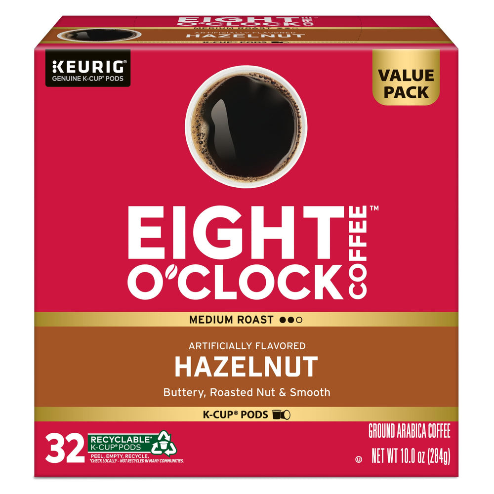 Eight O'Clock Coffee caja abierta con cápsulas organizadas para almacenaje
