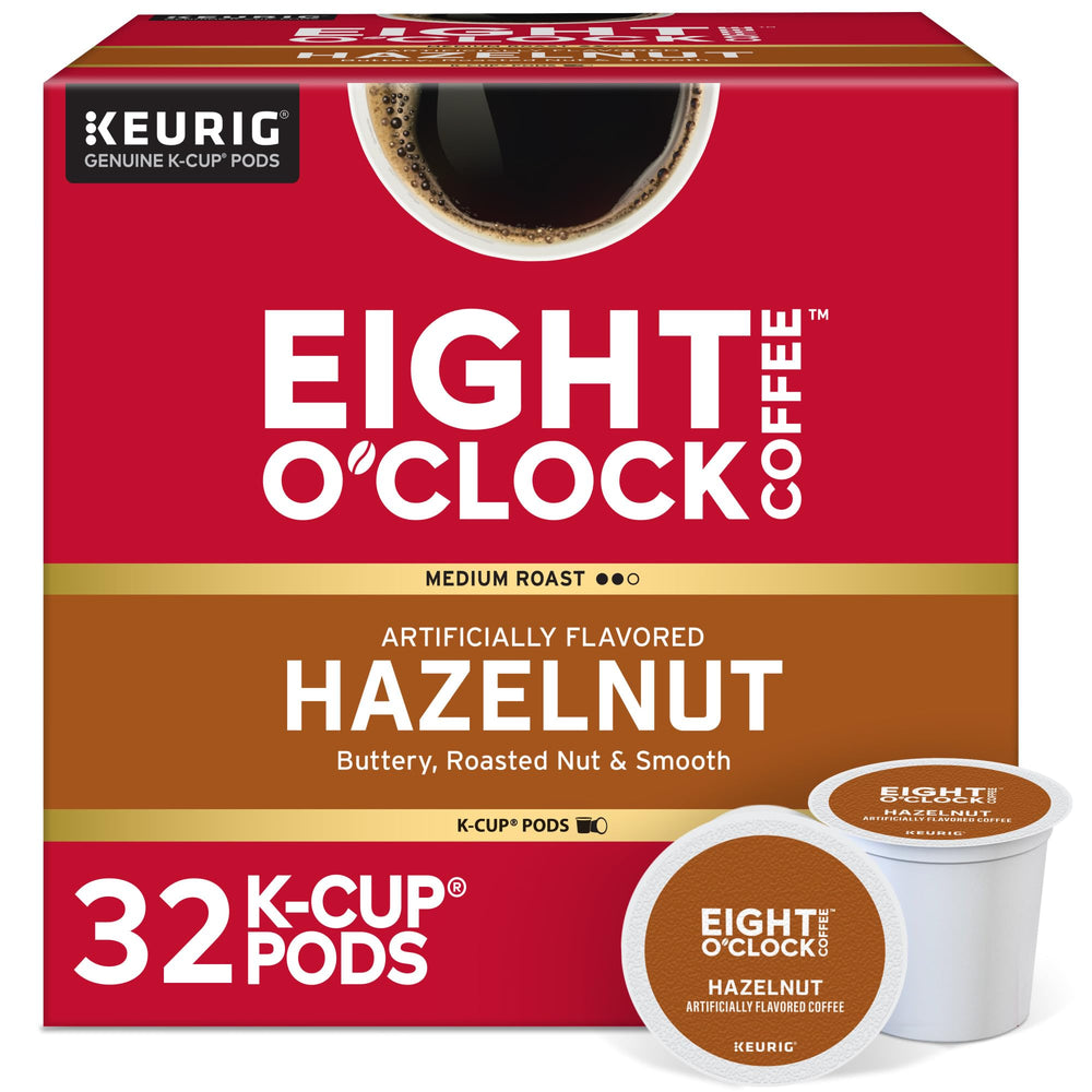 Eight O'Clock Coffee caja frontal 32 K-Cup mostrando conveniencia