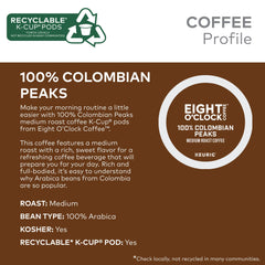 Eight O'Clock Coffee taza servida con crema uniforme beneficiando sabor