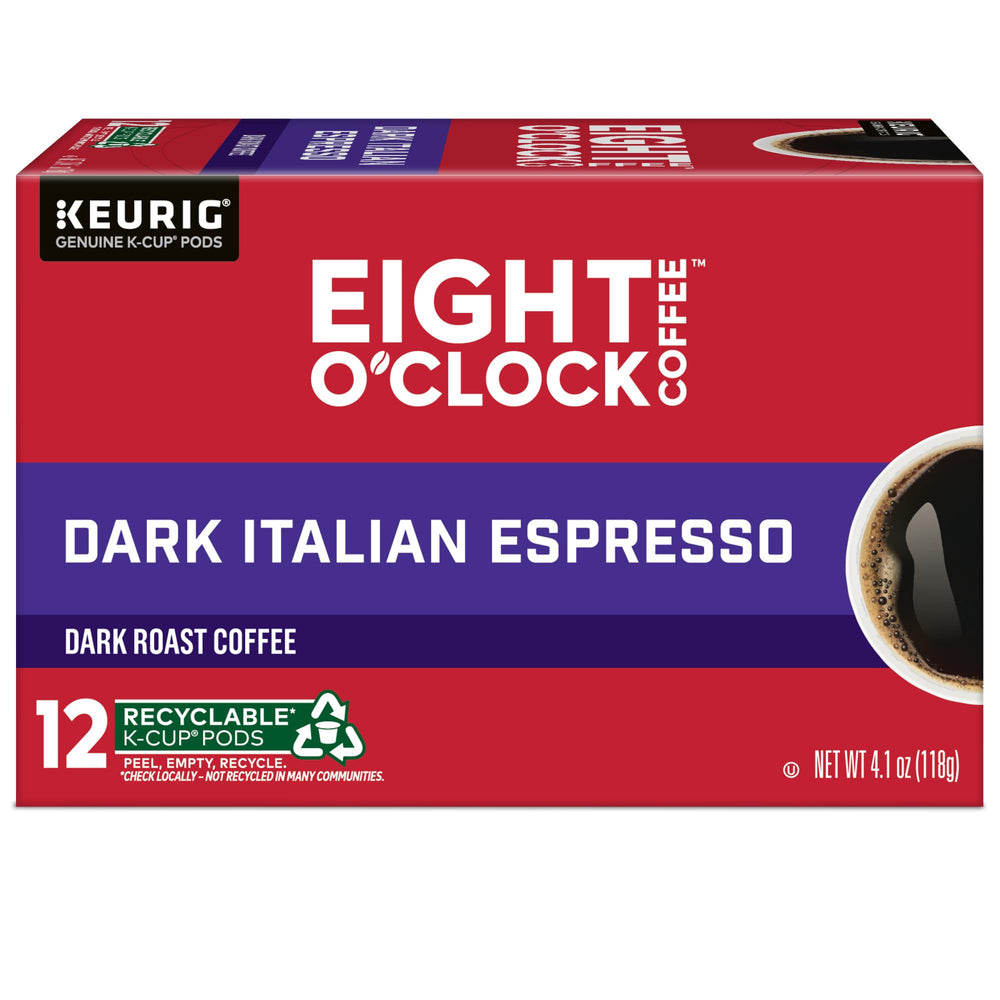 Eight O'Clock Coffee comparación de tamaños de taza muestra versatilidad