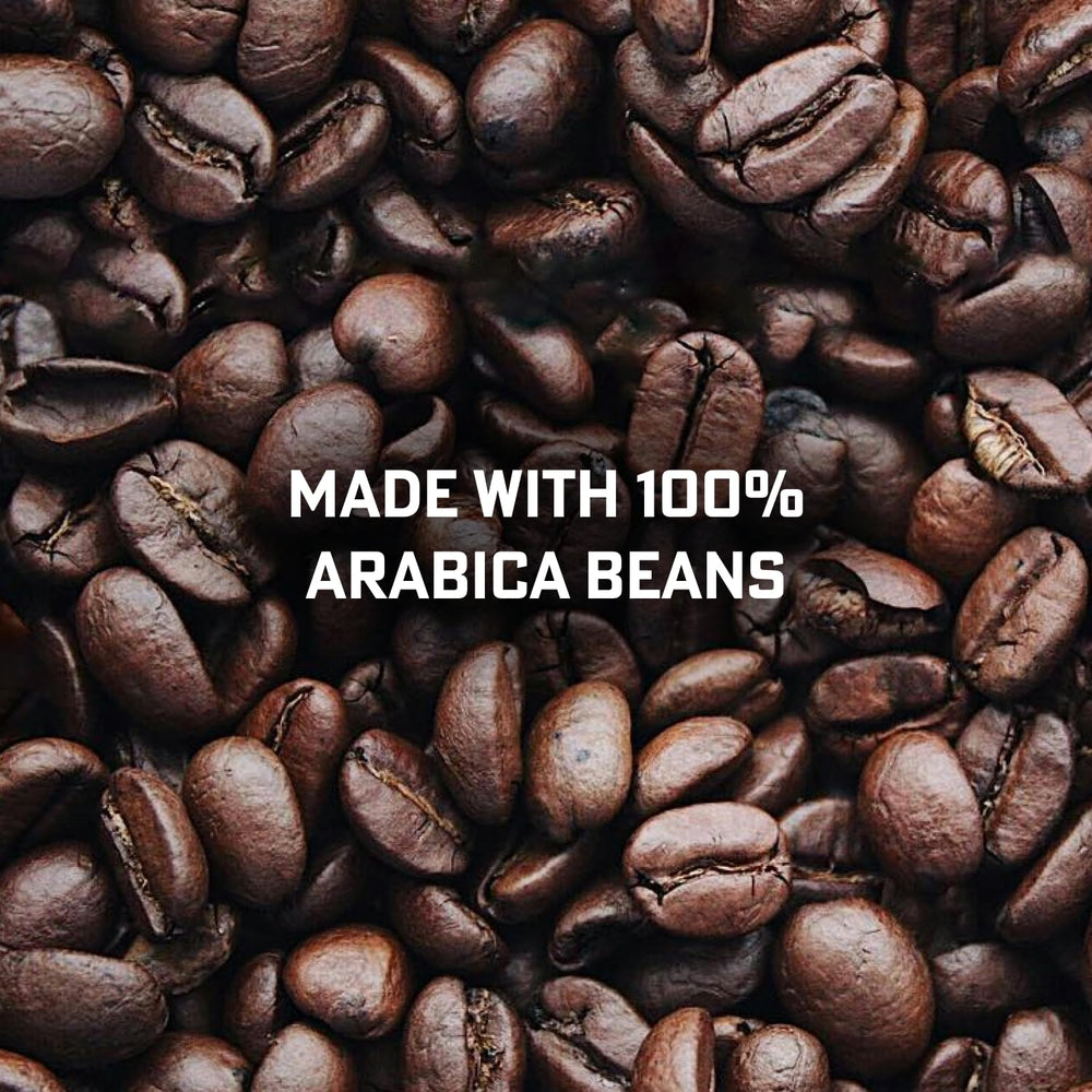 Eight O'Clock Coffee primer plano de granos destaca aroma y calidad