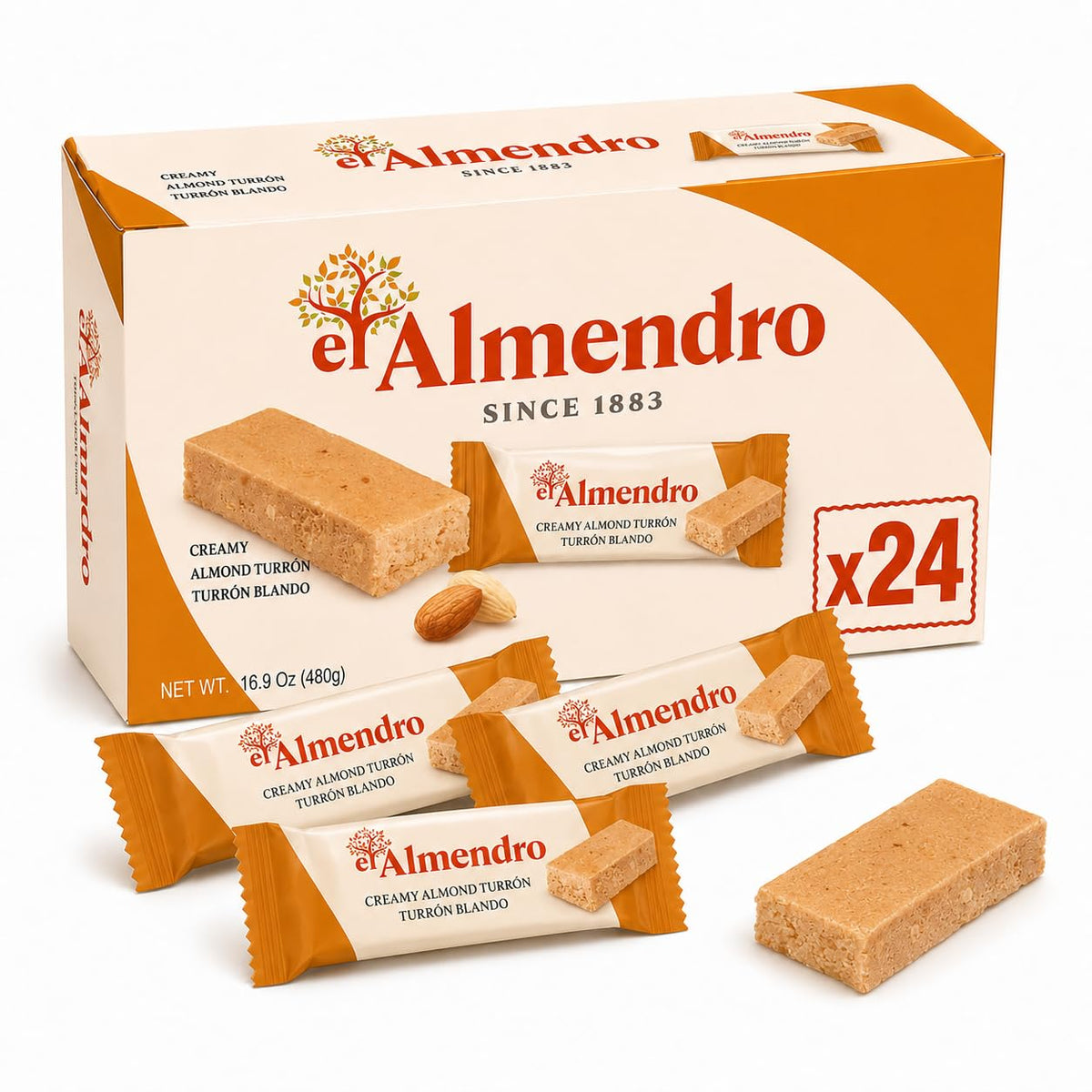 El Almendro turrón blando frontal caja listos para regalar