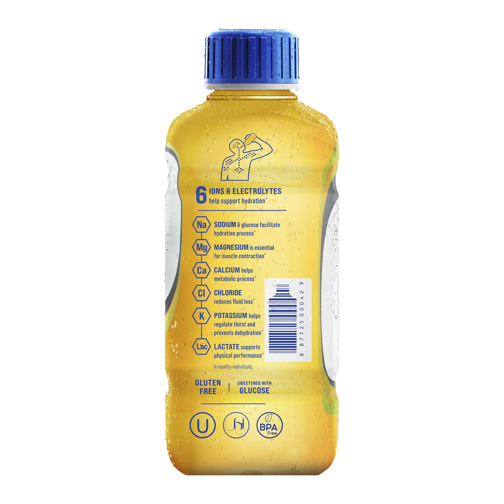 Electrolit botella en mano para comparar tamaño, portátil y práctica