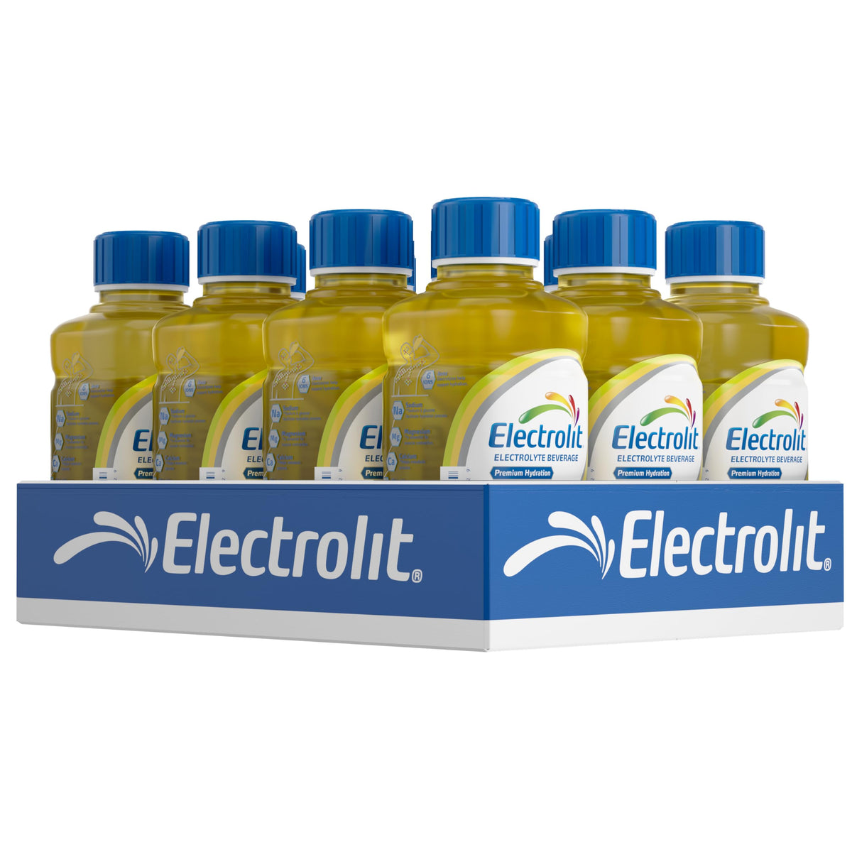 Electrolit botella frontal mostrando etiqueta y sabor maracuyá, rehidratación rápida