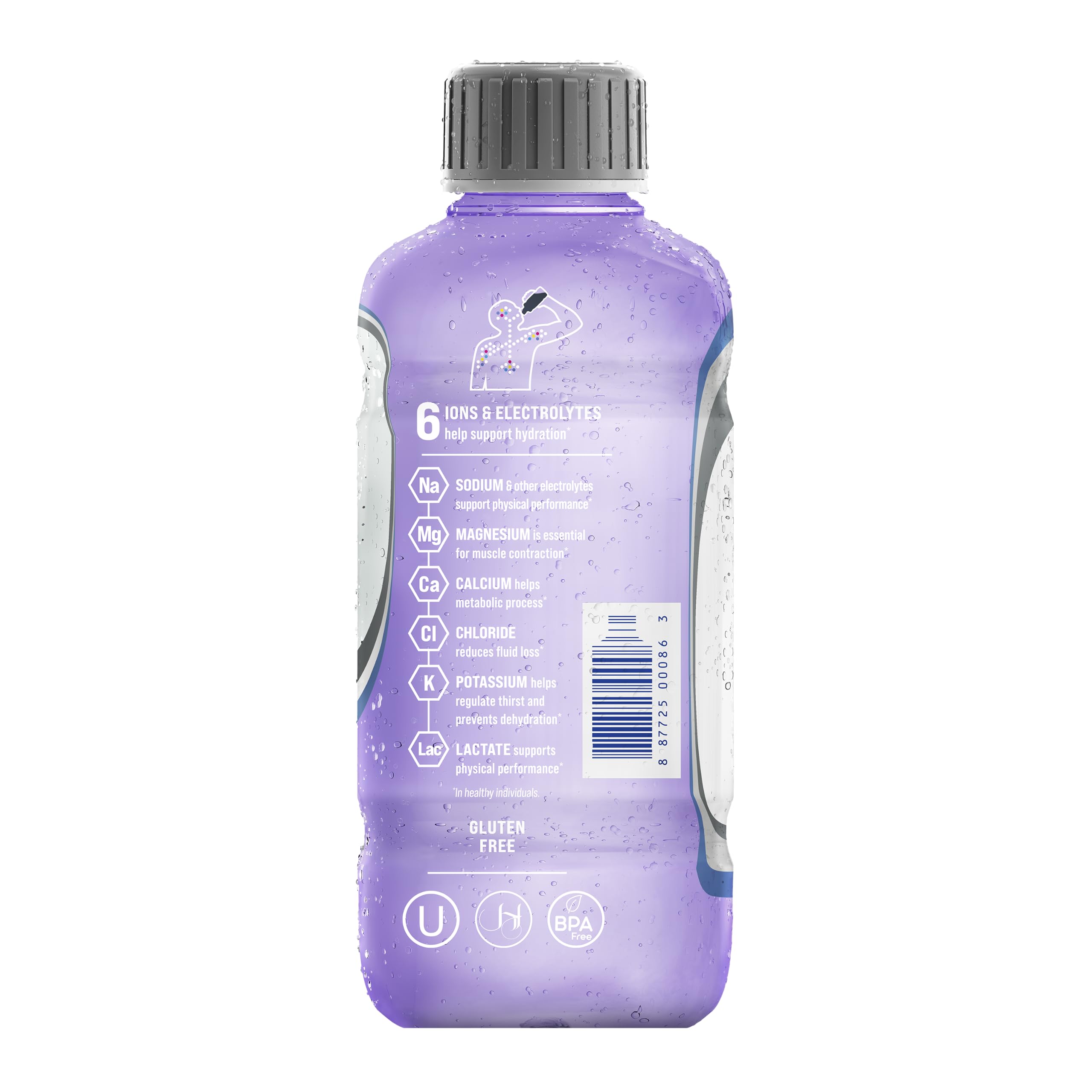 Electrolit botella en mano demostrando tamaño 21 fl oz y uso práctico
