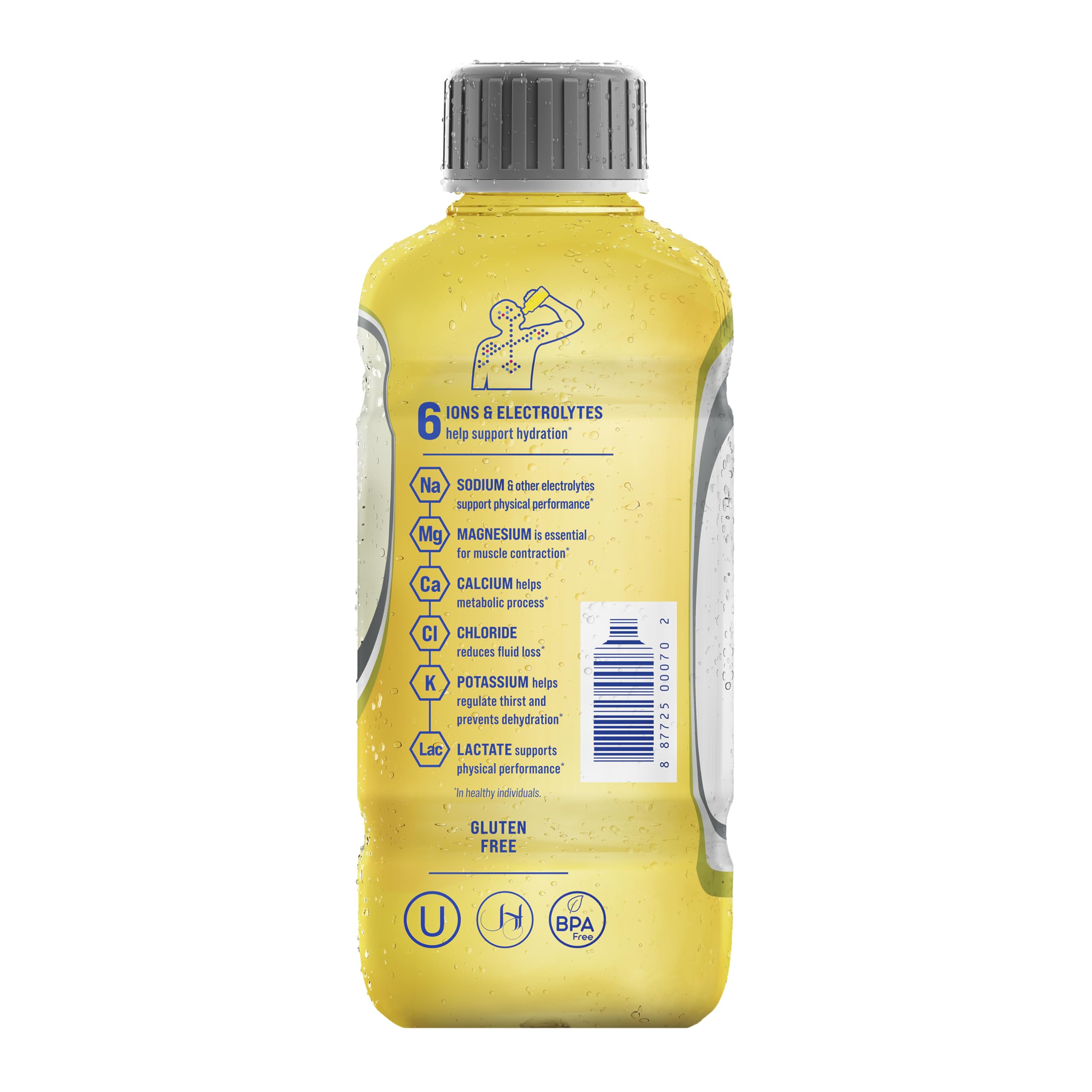Electrolit botella junto a regla para comparar tamaño 21 fl oz práctico