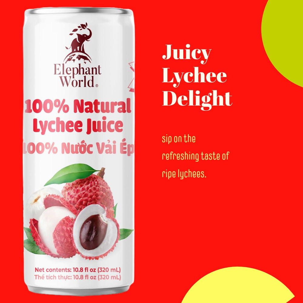 Elephant World vaso con jugo de lichi frío que refresca al instante