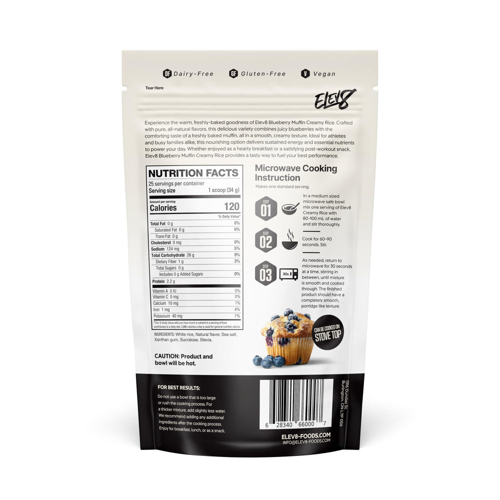 Elev8 Creamy Rice textura cremosa en primer plano que muestra consistencia suave