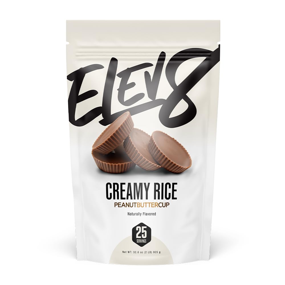 Elev8 Foods empaque frontal mostrando 25 porciones y beneficio preparación rápida