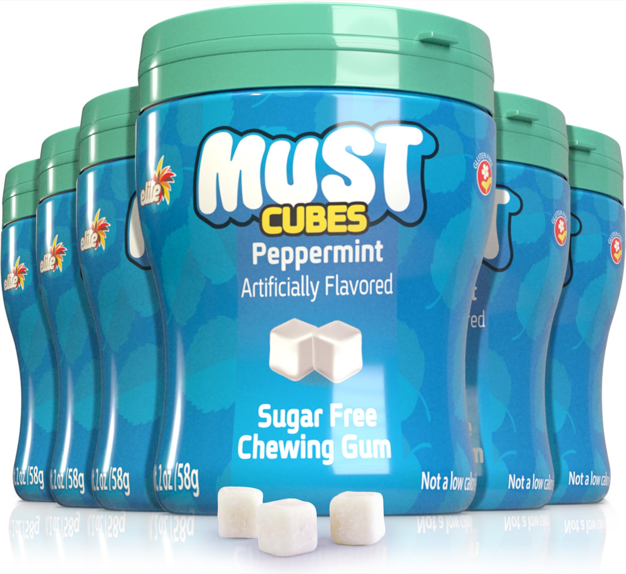ELITE frasco frontal mostrando chicles y portabilidad