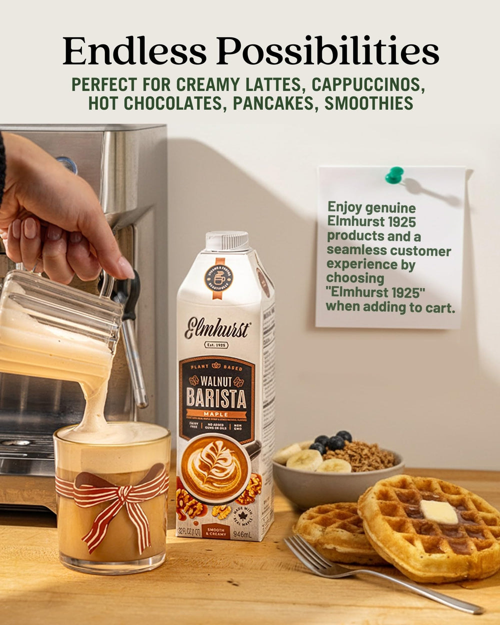Elmhurst espuma cold foam densa y estable para bebidas frías