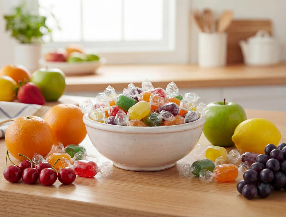 Emporium Candy surtido de caramelos frutales mostrando variedad visual