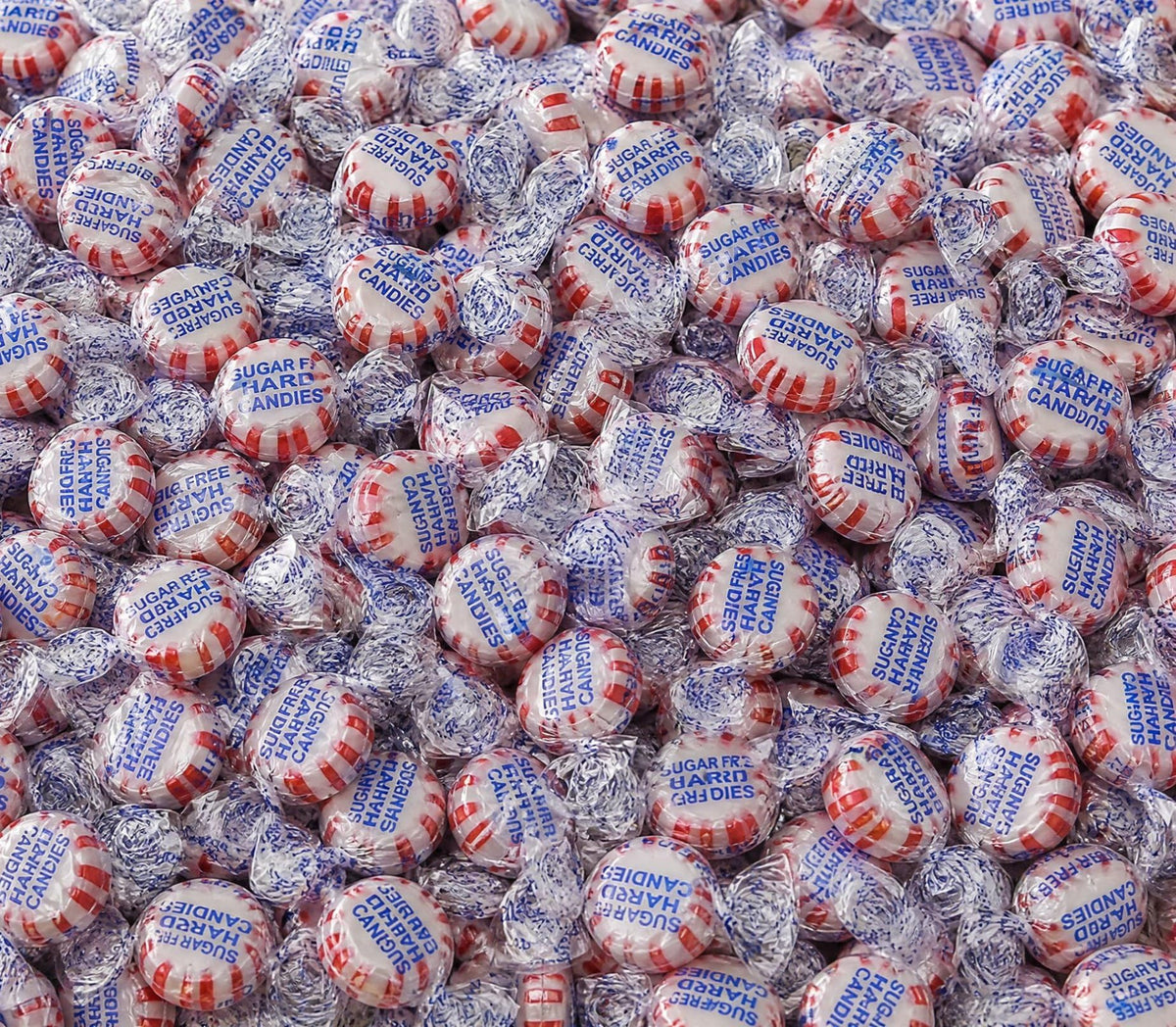 EMPORIUM CANDY empaque frontal con pastillas peppermint sin azúcar, práctico