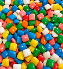 EMPORIUM CANDY paquete frontal de Mini Chiclet Gum mostrando variedad de colores y tamaño