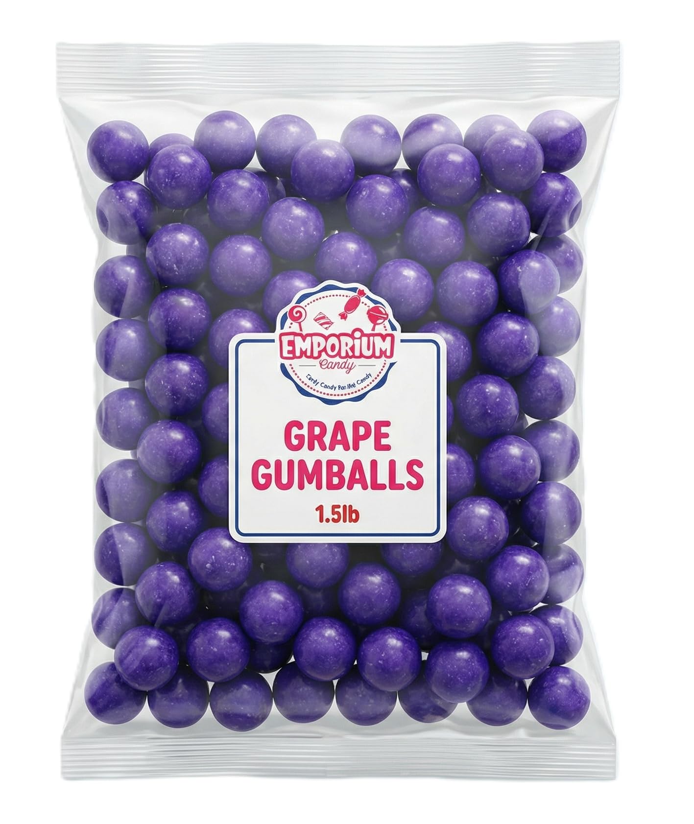 EMPORIUM CANDY gumballs textura en primer plano, destaca masticabilidad