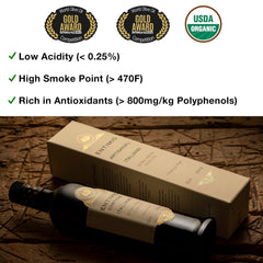 ENTIMIO Cortese etiqueta con certificados USDA Organic y premio Gold NYIOOC