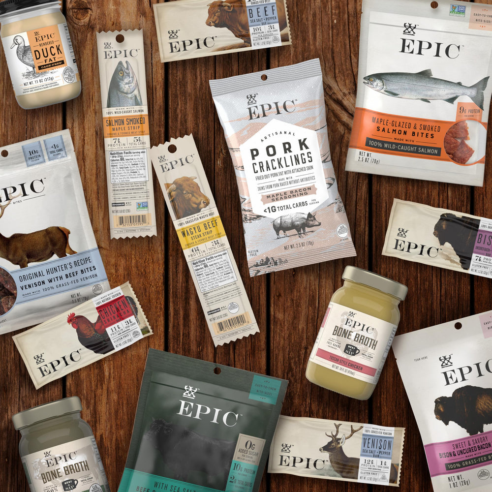 Epic barra junto a café y fruta presentando opción snack nutritiva