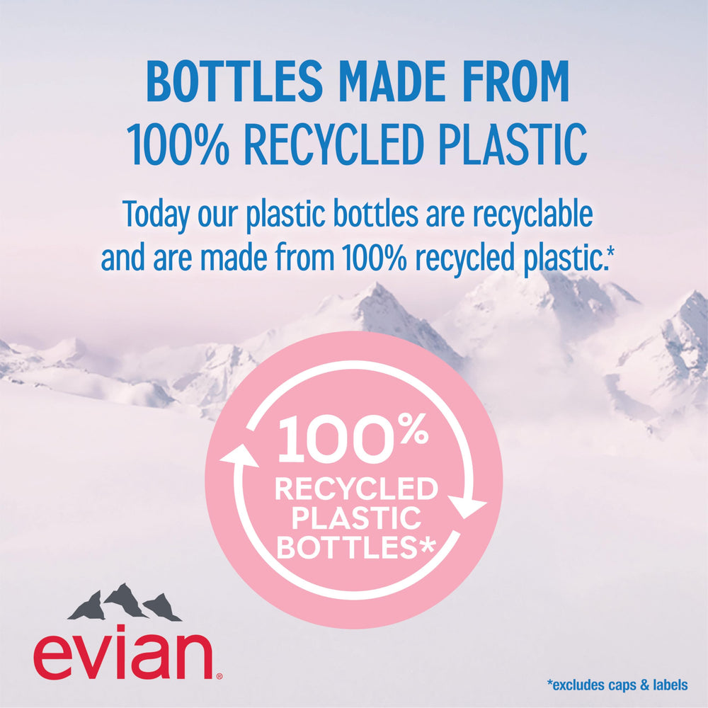 evian botella en la mano para apreciar escala y portabilidad