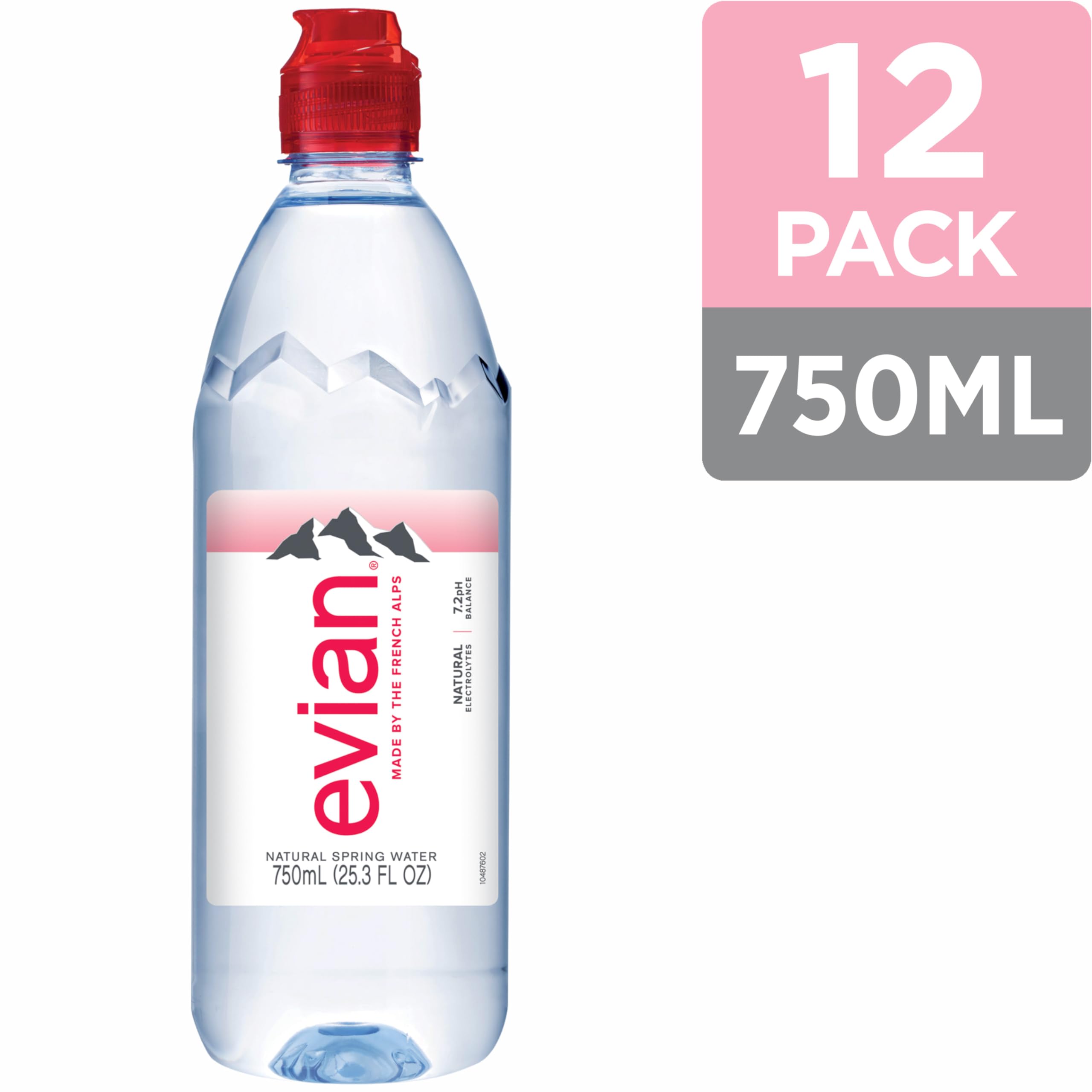 evian detalle de la etiqueta del manantial que destaca origen puro