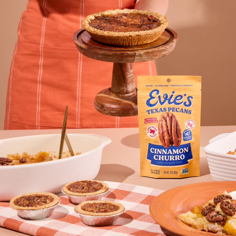 Evie's pecanas en helado como topping para añadir textura