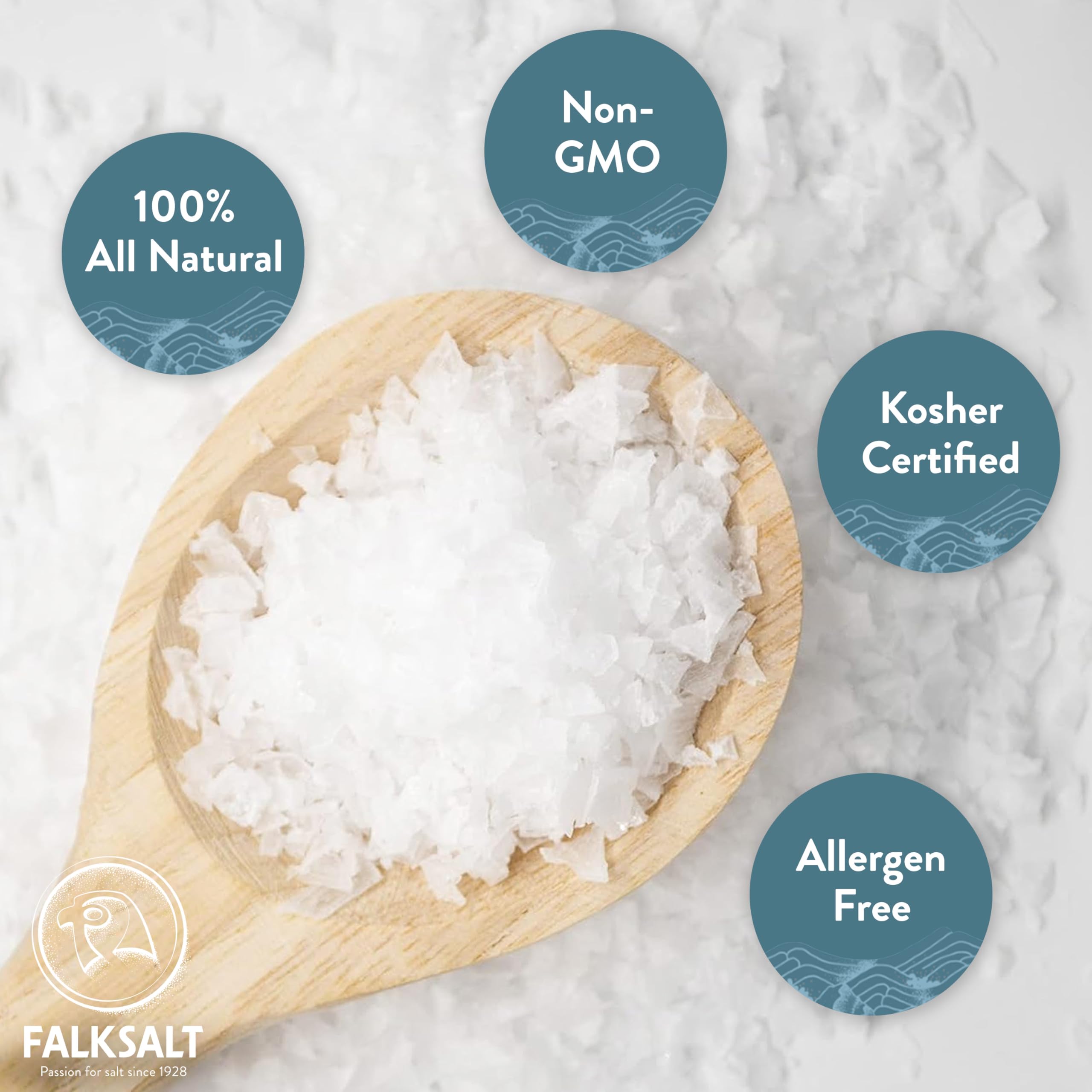 Falksalt frasco en mano para visual de tamaño práctico y uso
