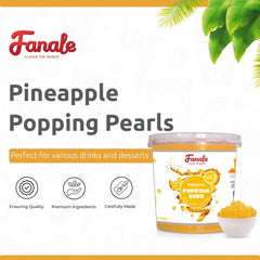 Fanale primer plano perlas piña piel brillante y relleno jugoso