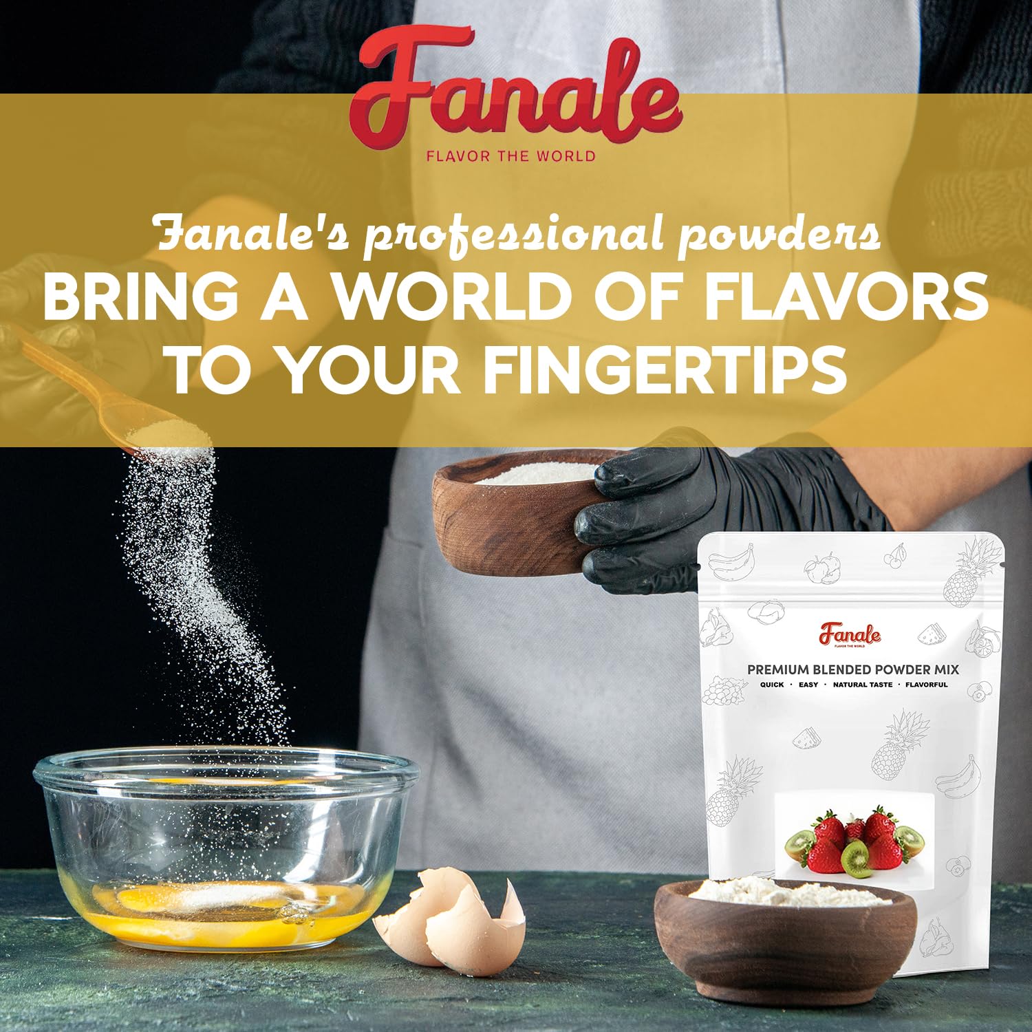 Fanale cuchara medidora con polvo en báscula, precisión en cada bebida