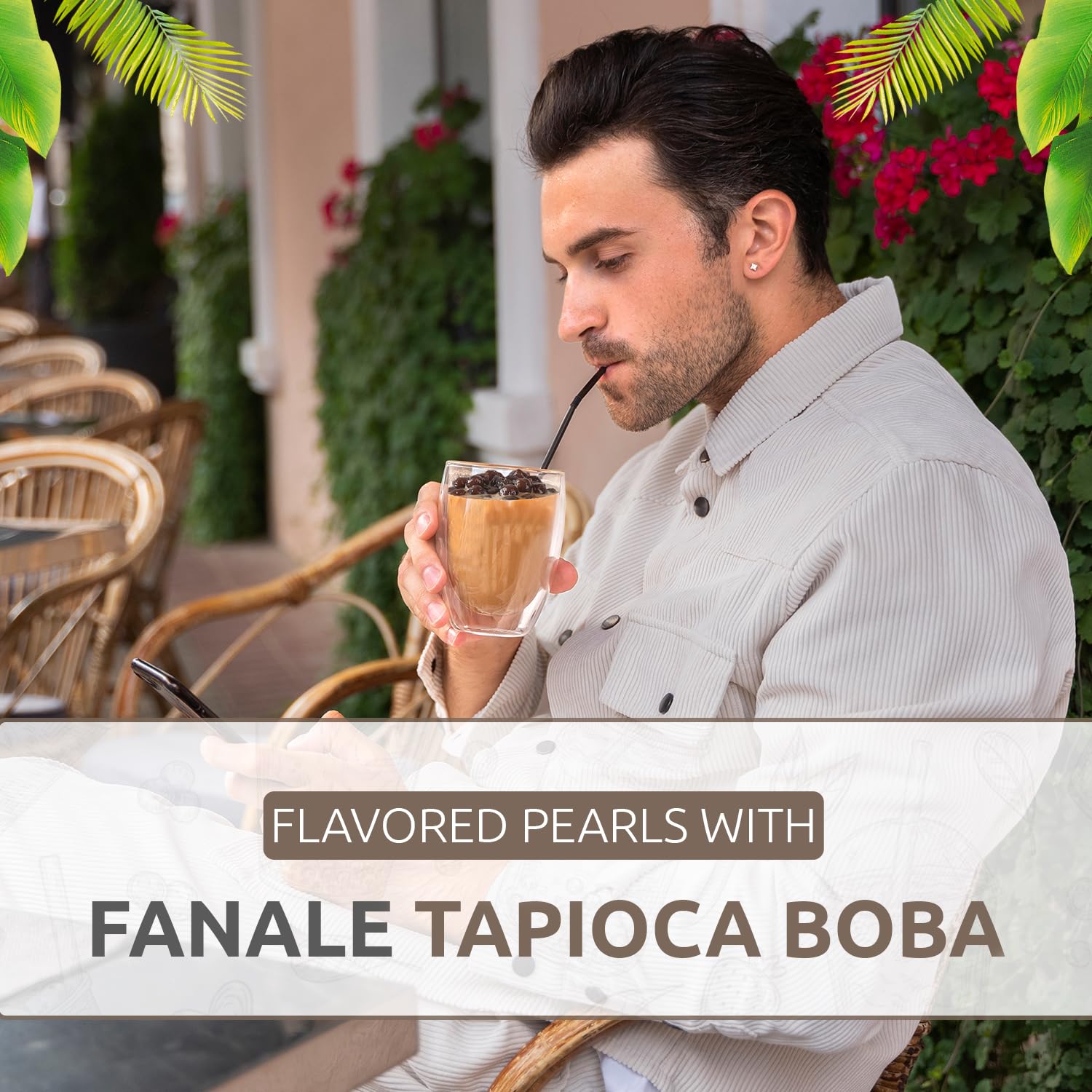 Fanale mesa de fiesta con bebidas boba, ideal para compartir en reuniones