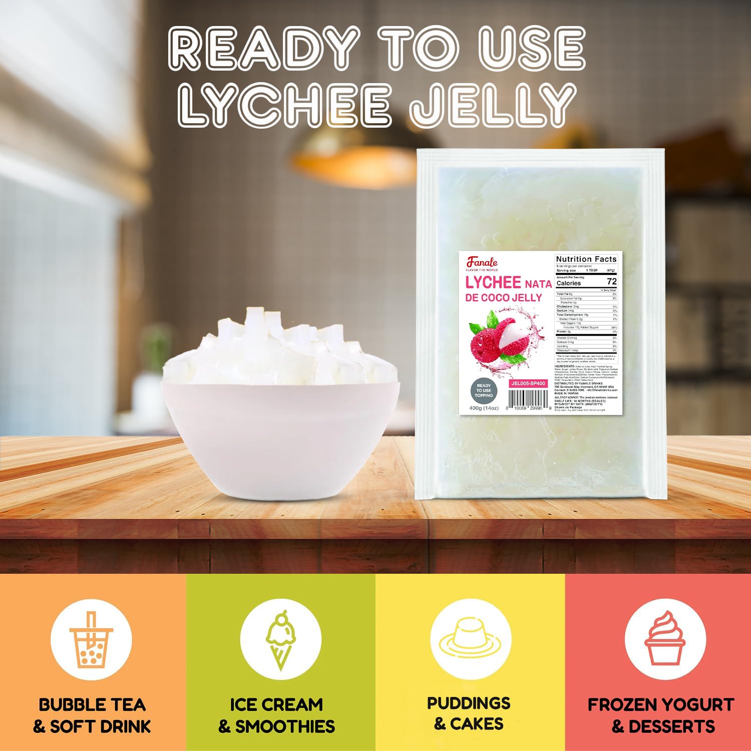 Fanale nata de coco usada en parfait para añadir textura y sabor