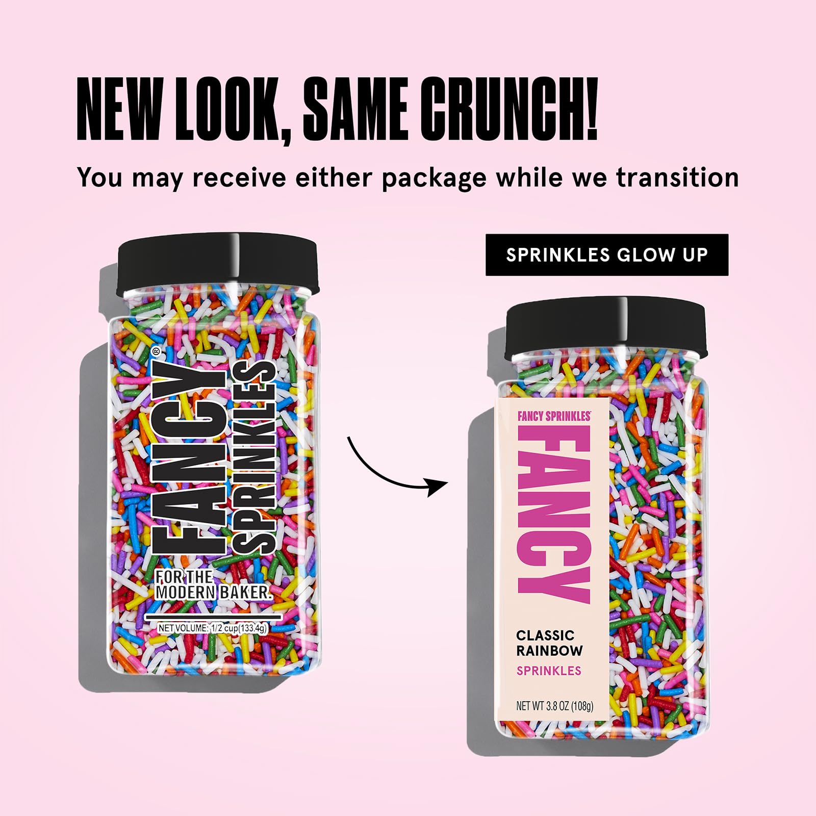 Fancy Sprinkles etiqueta y contenido visible para identificar Classic y Deluxe