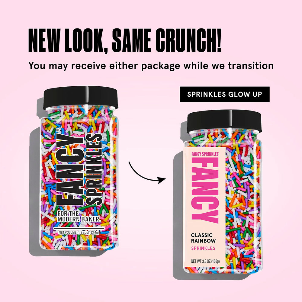 Fancy Sprinkles etiqueta y contenido visible para identificar Classic y Deluxe