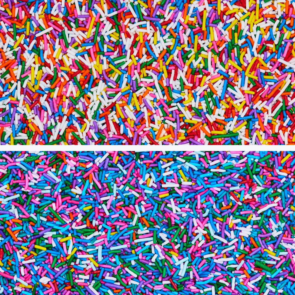 Fancy Sprinkles textura cerca con partículas crujientes que aportan contraste