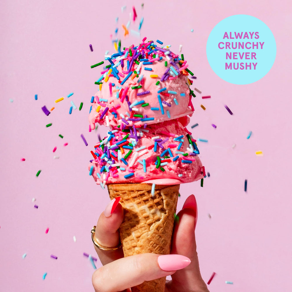 Fancy Sprinkles en helado mostrando cobertura colorida y atractivo visual