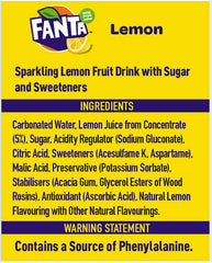 Fanta Lemon pack de 12 latas apiladas ideal para reuniones y almacenamiento