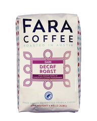 Fara Coffee paquete frontal mostrando 2.2 lb y beneficio de tueste consistente