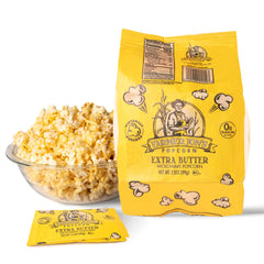farmer jon's frente del empaque mostrando la marca y beneficio de sabor extra mantecoso