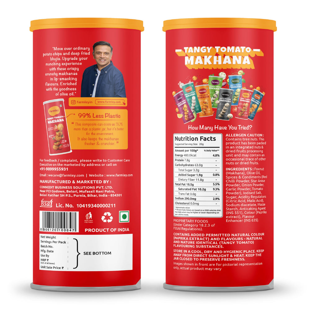 Primer plano de Farmley makhana destacando textura crujiente y frescura