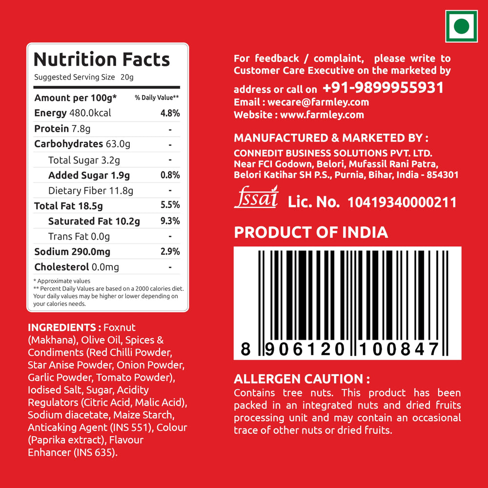 Etiqueta Farmley con información nutricional e ingredientes claros