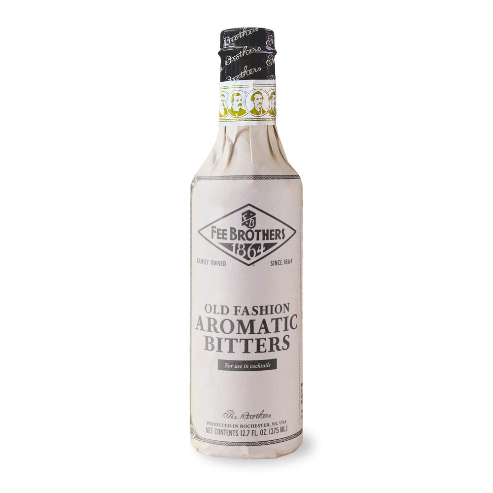 Fee Brothers frasco frontal mostrando etiqueta, ideal para aromatizar cócteles