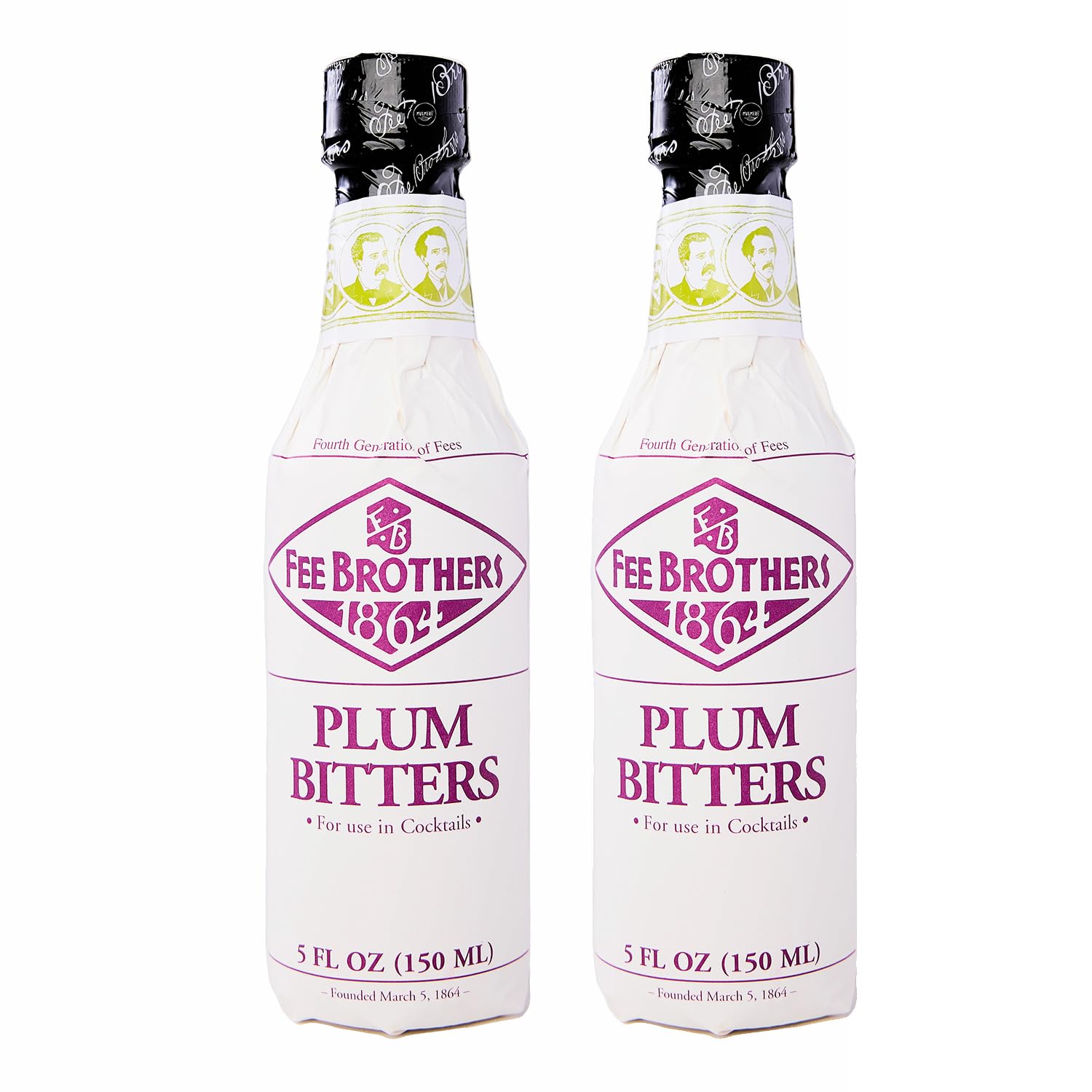 Fee Brothers botella frontal con bitters de ciruela mostrando tamaño y diseño